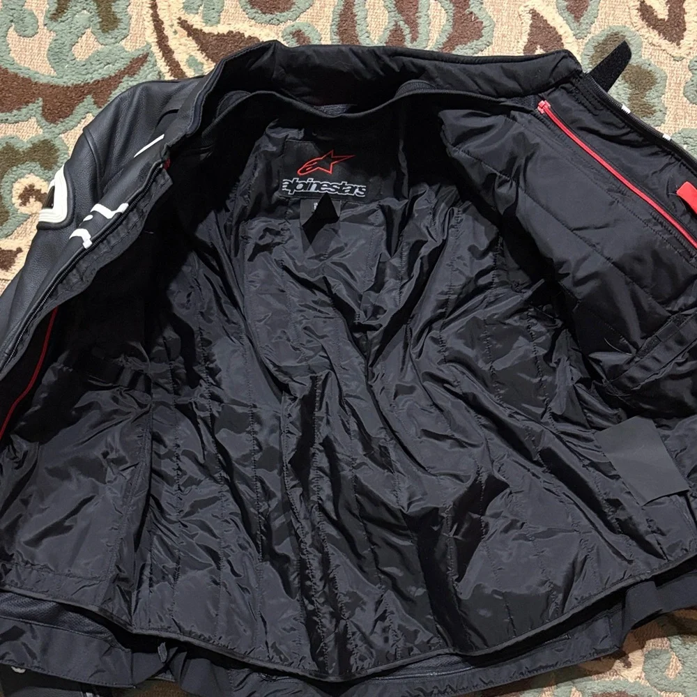 Alpinestars Black and White Jaws Airflow Leather Jacket - Picture 5 of 5